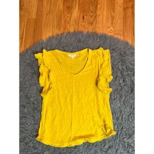 Chico's Vivid Yellow Linen Top Size S